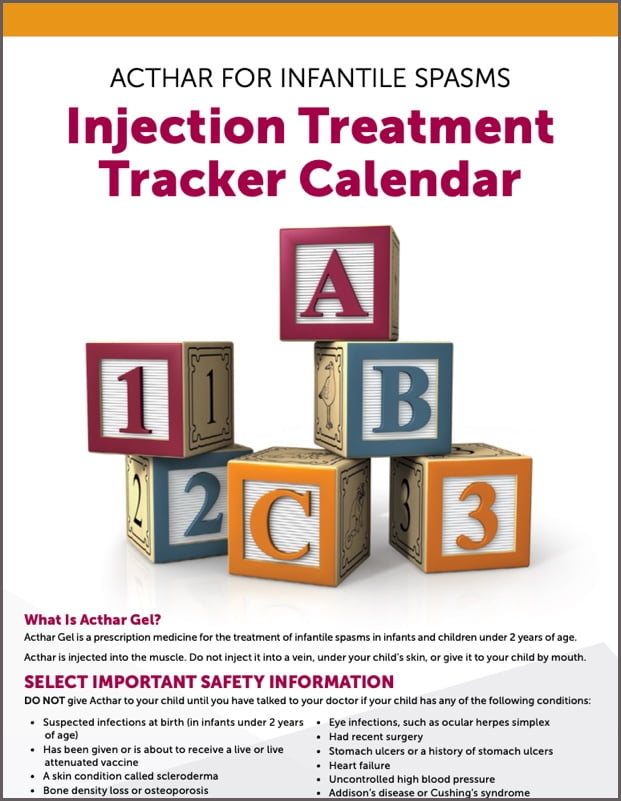 Get the IS injection treatment tracker calendar
