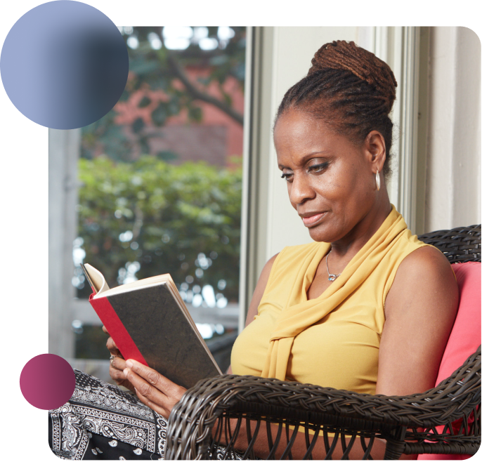 Acthar Gel patient: Abby reading a book